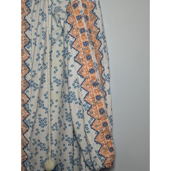 Cabana Life Womens L Colorful Peasant Cover Up Dress Resort Swim Blue Orange - Picture 2 of 10